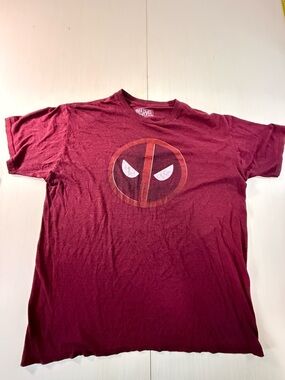 Marvel Men's Deadpool Icon Tee - Maroon Red Shirt